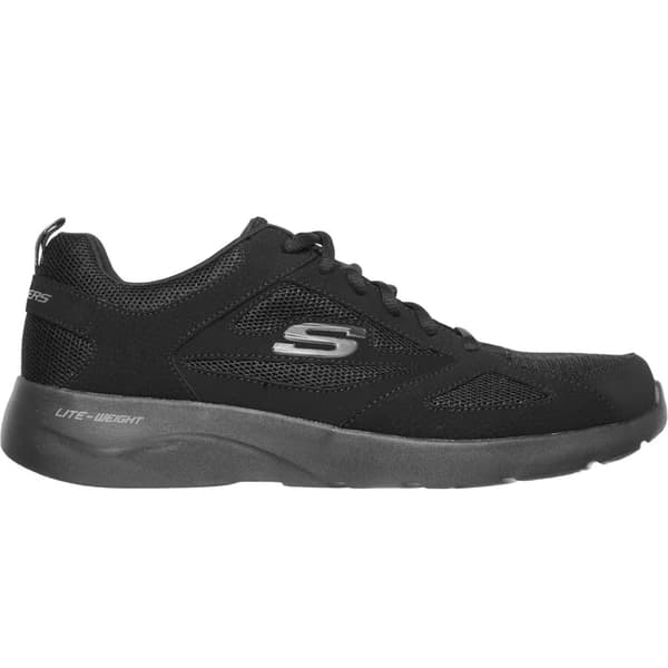 Skechers Herr Dynamight 2.0 Action Läder Memory Foam Snörskor Black 11 UK