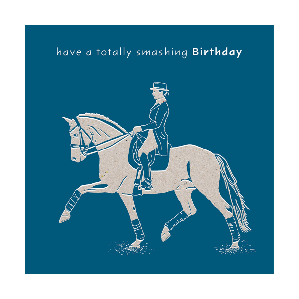 Deckled Edge Color Block Pony Greetings Card One Size Smashing Smashing Birthday - Horse and Rider One Size