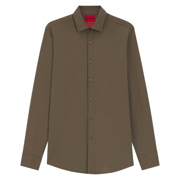 Hugo Boss Herr Solid Slim Långärmad Skjorta 17in Grå Grey 17in