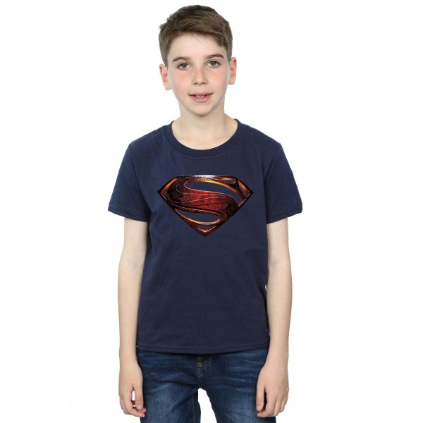 Superman Boys Logotyp bomull T-shirt 5-6 år Marinblå Navy Blue 5-6 Years