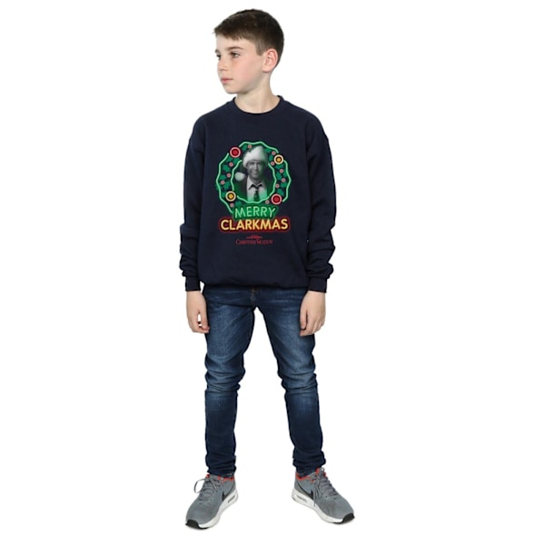 National Lampoon's Christmas Vacation Boys Greyscale Clarkmas S Navy Blue 9-11 Years