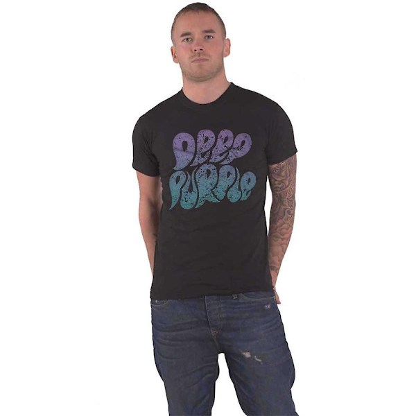 Deep Purple Unisex Vuxen Bubble Cotton Logo T-Shirt S Svart Black S