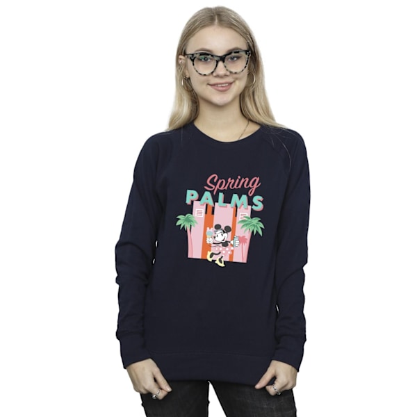 Disney Dam/Kvinnor Minnie Mouse Spring Palms Sweatshirt M Nav Navy Blue M
