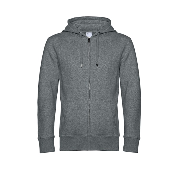 B&C Herr King Zipped Hooded Sweat S Heather Mid Grey Heather Mid Grey S