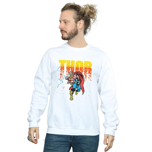 Marvel Herr Thor Pixelated Sweatshirt L Vit White L