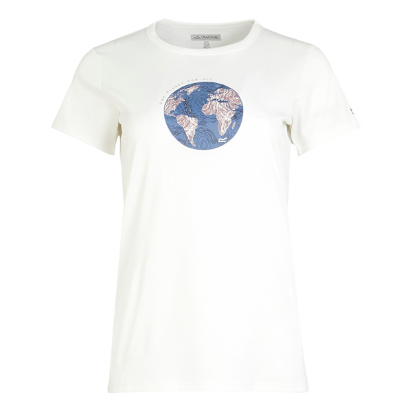 Regatta Fingal VIII Globe T-shirt för kvinnor/damer, storlek 12 UK, vit, linjär White Linear Globe 12 UK