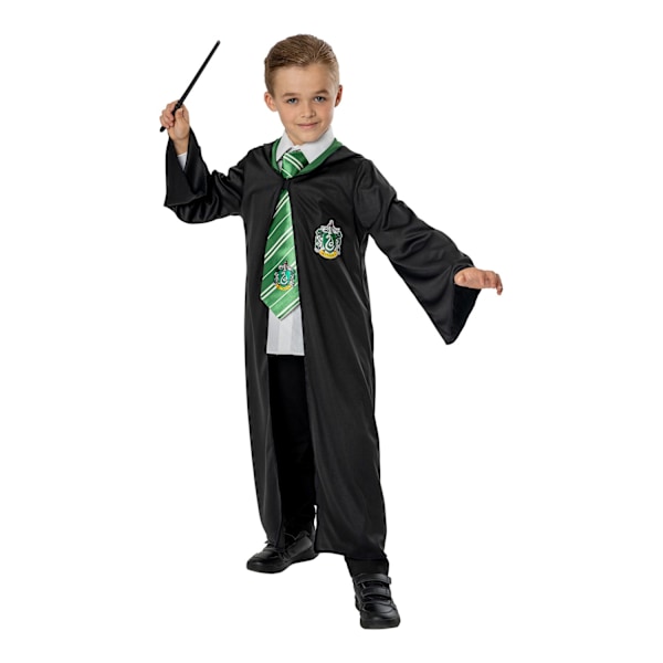 Harry Potter Barn/Barn Slytherin Kostym En Storlek Svart Black One Size