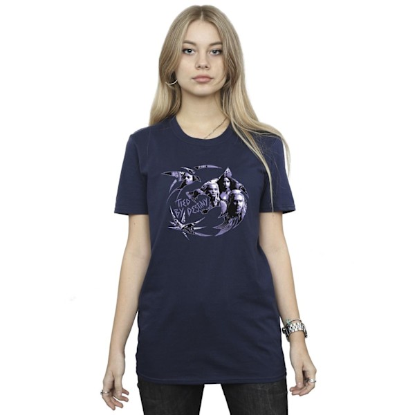 Netflix Dam/Damer The Witcher Wolf Logo Infill Bomull Boyfriend T-Shirt L Marinblå Navy Blue L