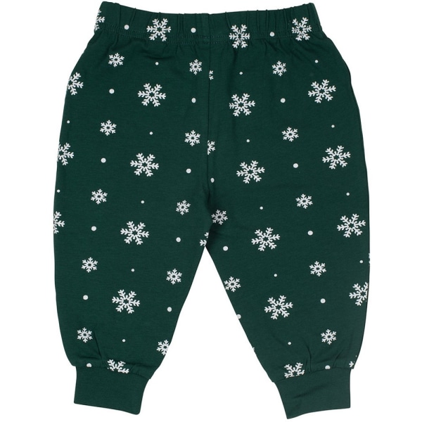 Larkwood Baby Snowflake Lounge Pants 12-18 månader Flaskgrön/ Bottle Green/White 12-18 Months