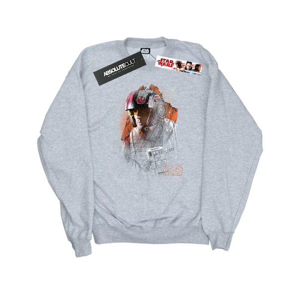 Star Wars The Last Jedi Poe Dameron Borstad Sweatshirt L S Sports Grey L