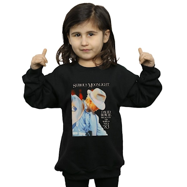 David Bowie Girls Serious Moonlight Sweatshirt 12-13 år Svart Black 12-13 Years