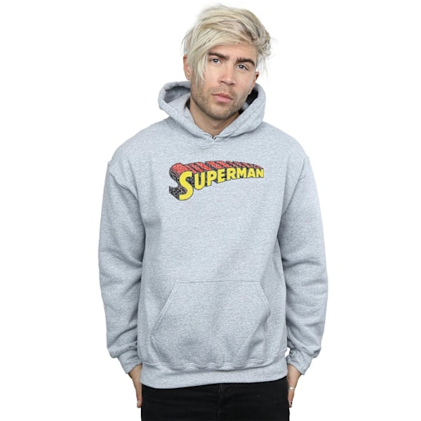 DC Comics Superman Telescopic Crackle Logo Hoodie S Sports Sports Grey S