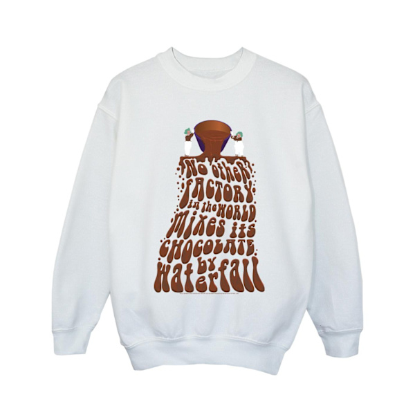 Willy Wonka Girls Chocolate Waterfall Sweatshirt 7-8 år Vit White 7-8 Years