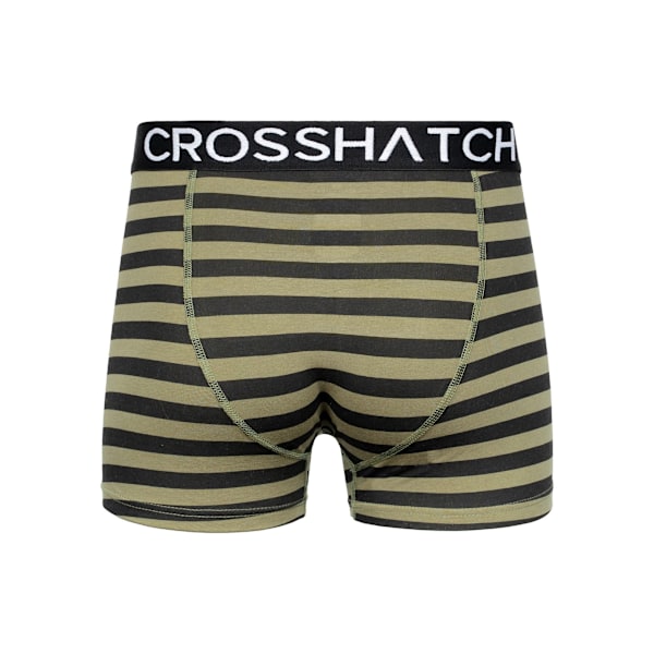 Crosshatch Herr Gridline Boxer Shorts (3-pack) M Grön Green M
