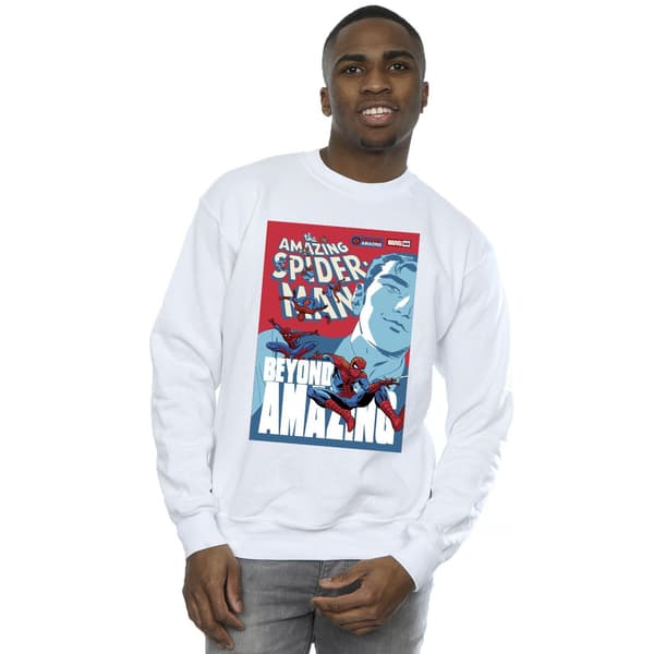 Marvel Herr Spider-Man Beyond Amazing Cover Sweatshirt S Vit White S