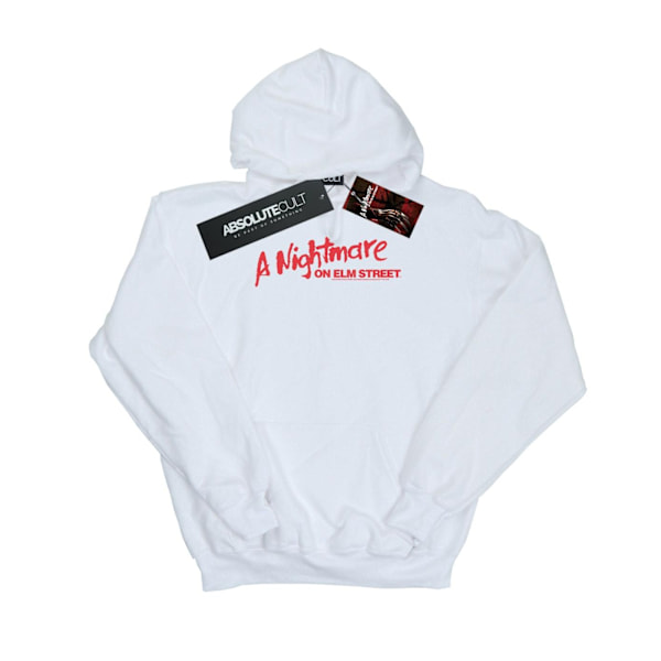 A Nightmare On Elm Street Herr Röd Logotyp Hoodie L Vit White L