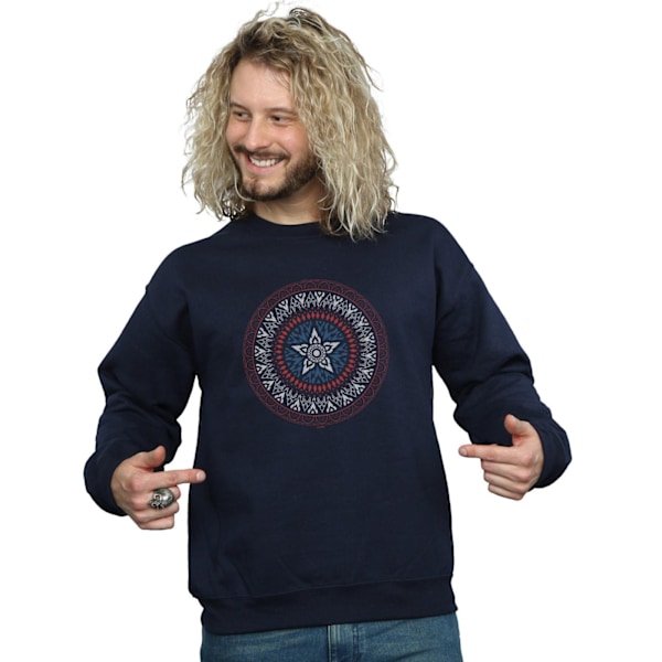 Marvel Herr Captain America Ornamental Shield Sweatshirt XXL Na Navy Blue XXL