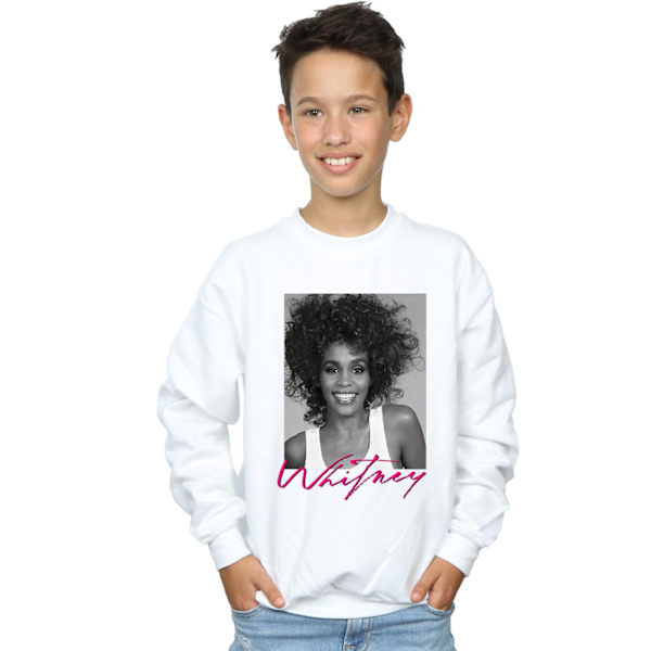 Whitney Houston Boys Smile Photograph Sweatshirt 5-6 år Vit White 5-6 Years