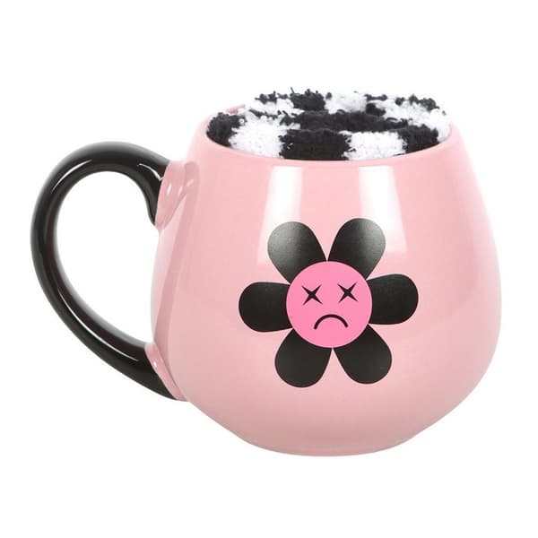 Something Different Ledsen Blomma Mugg och Strumpset One Size Rosa/B Pink/Black One Size