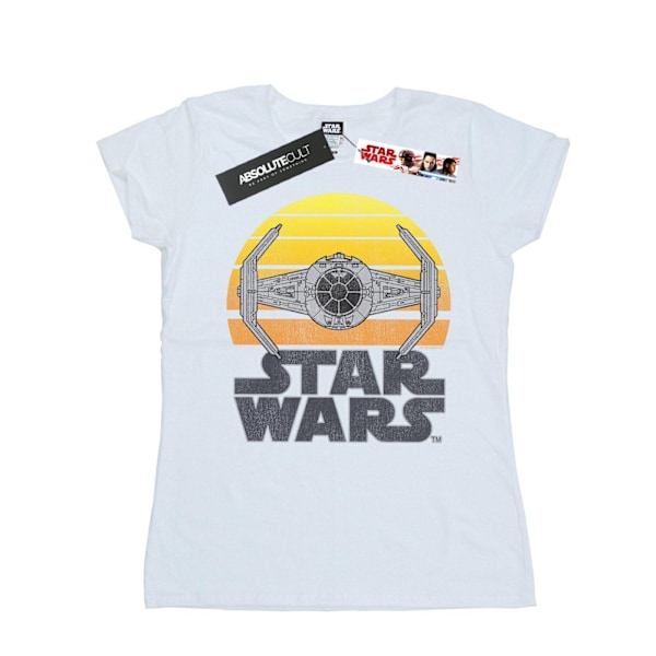 Star Wars Dam/Kvinnor Solnedgång TIE Fighter Bomull T-shirt L Vit White L