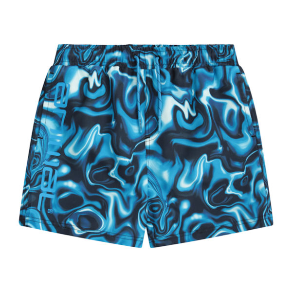 Animal Barn/Barn Jed Marmormönstrade Boardshorts 13 År Dar Dark Blue 13 Years