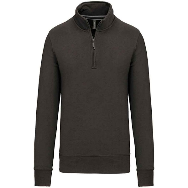 Kariban Herr Zip Neck Sweatshirt XS Mörkgrå Dark Grey XS