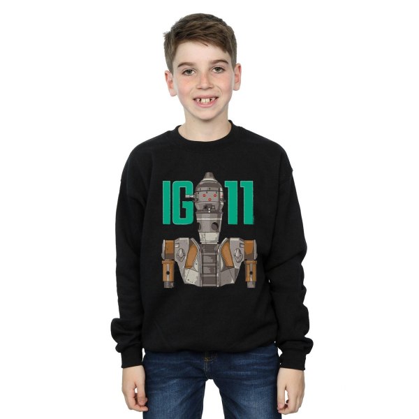 Star Wars Boys The Mandalorian IG-11 Bounty Hunter Sweatshirt 1 Black 12-13 Years