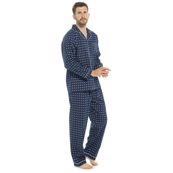 Walter Grange herrtraditionellt tryckt pyjamasset L blå Blue L