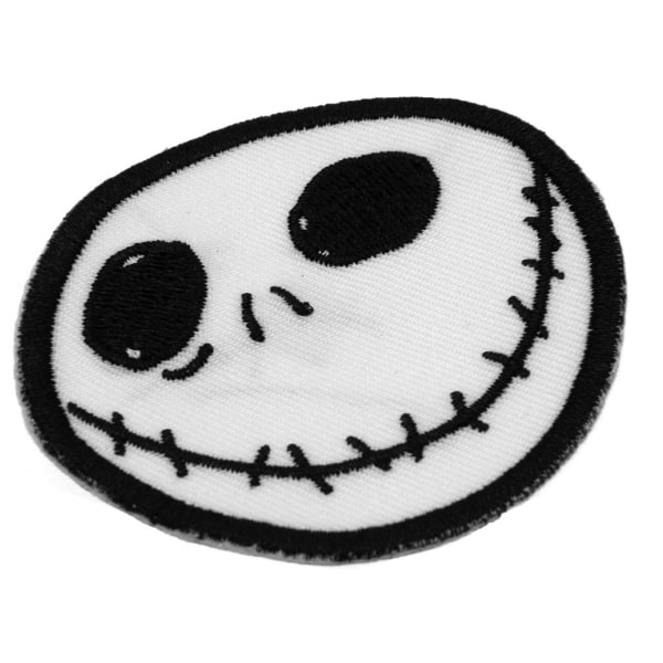 Nightmare Before Christmas Jack Skellington Iron On Patch One S White/Black One Size