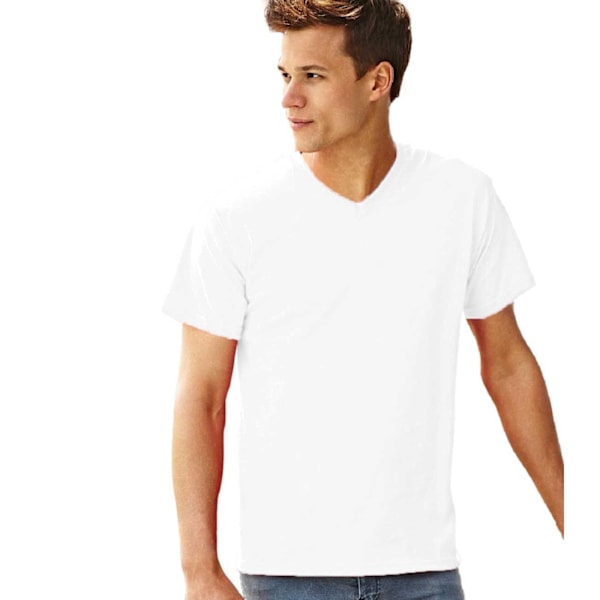 Fruit Of The Loom Mens Valueweight V-Neck, Kortärmad T-shirt White XL