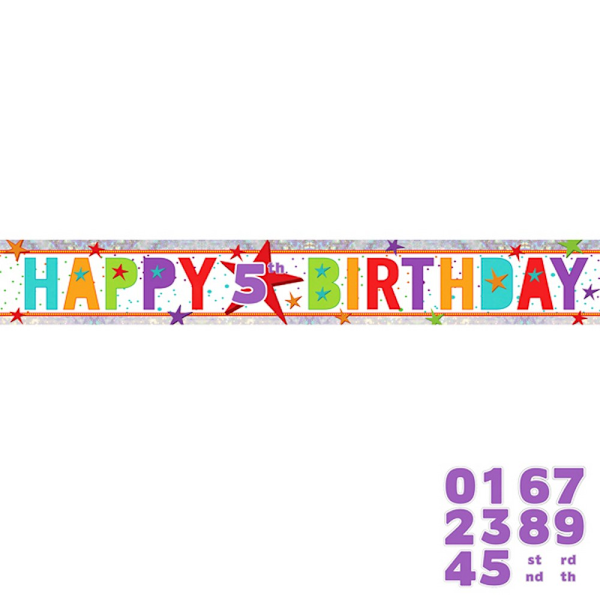 Amscan Holografisk Foliebanner 30:e Flerfärgad Multicoloured 30th