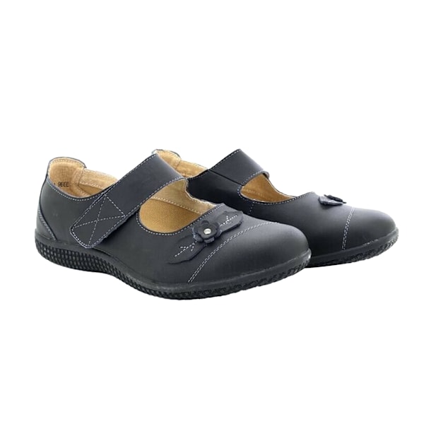 Boulevard Dam/Dam Touch Fastening Extra Wide Sommar Casual Black 4 UK