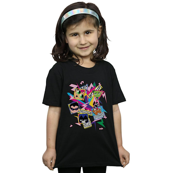 DC Comics Girls Teen Titans Go 80-talsikoner Bomull T-shirt 5-6 år Black 5-6 Years