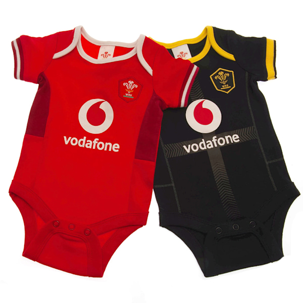 Wales RU Baby Body (2-pack) 6-9 månader Röd/Vit/Svart/Gul Red/White/Black/Yellow 6-9 Months