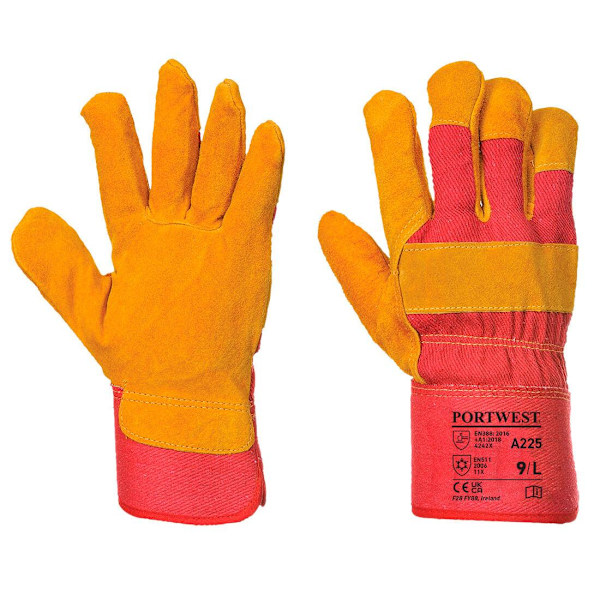 Portwest Unisex Adult A225 Fleece Lined Leather Rigger Gloves X Red XL
