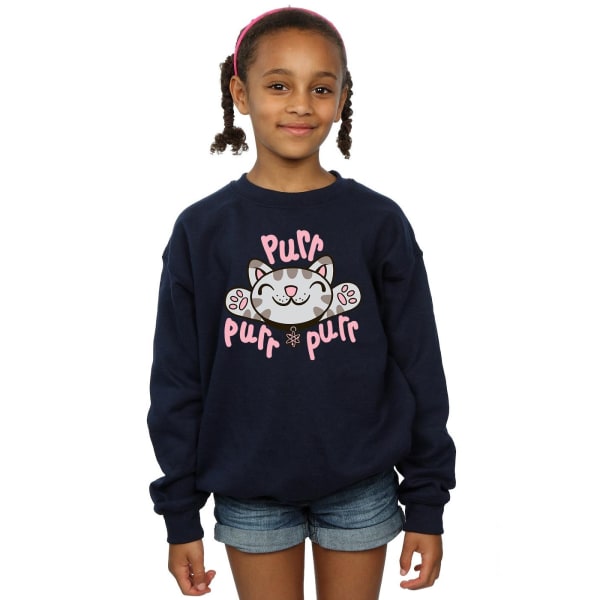 Big Bang Theory Girls Soft Kitty Purr Sweatshirt 7-8 år Marinblå Navy Blue 7-8 Years