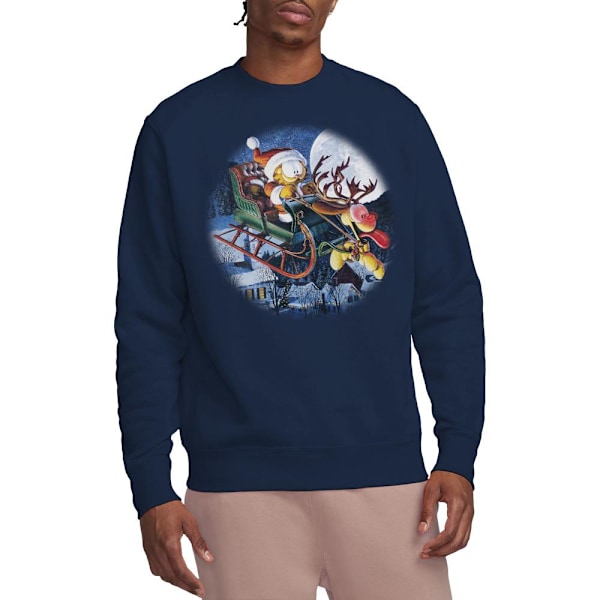 Garfield Unisex Vuxen Moonlight Ride Sweatshirt XL Marinblå Navy XL