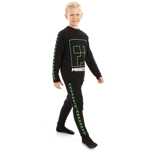 Minecraft Creeper Face Sweatshirt för pojkar 11-12 år Svart Black 11-12 Years