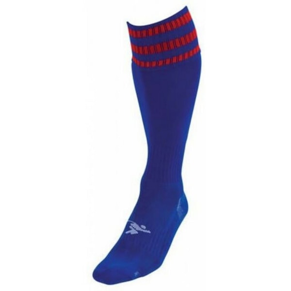 Precision Barn/Barn 3 Ränder Pro Fotbollsstrumpor 12 UK Barn Royal Blue/Red 12 UK Child-2 UK