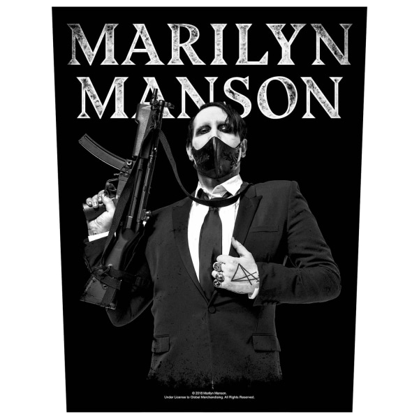 Marilyn Manson Machine Gun Patch One Size Svart/Vit Black/White One Size