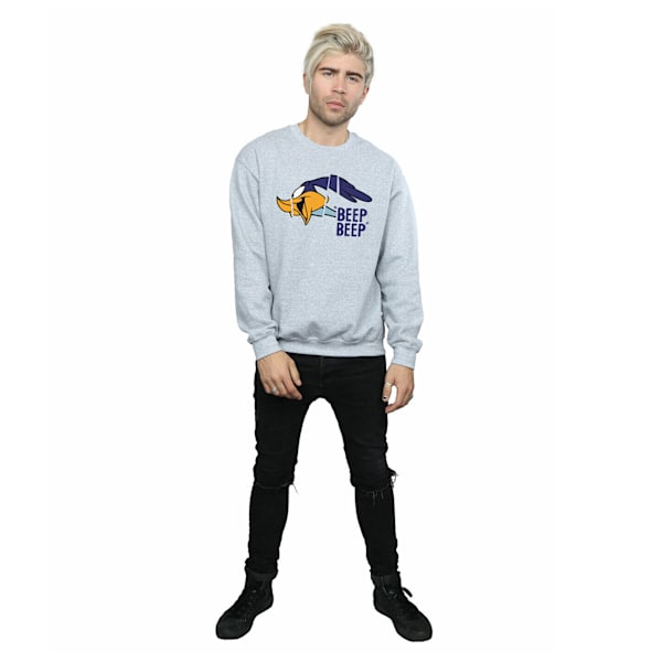 Looney Tunes Mens Beep Beep Road Runner Sweatshirt XL Sports Grå Sports Grey XL