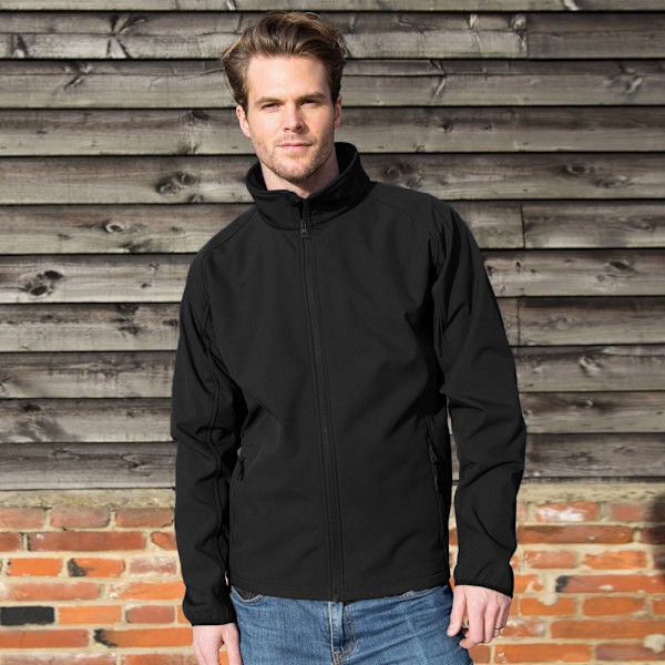Result Core Printable Softshelljacka för män 4XL Svart / Svart Black / Black 4XL