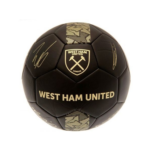 West Ham United FC Phantom Signature Football 5 Svart/Guld Black/Gold 5