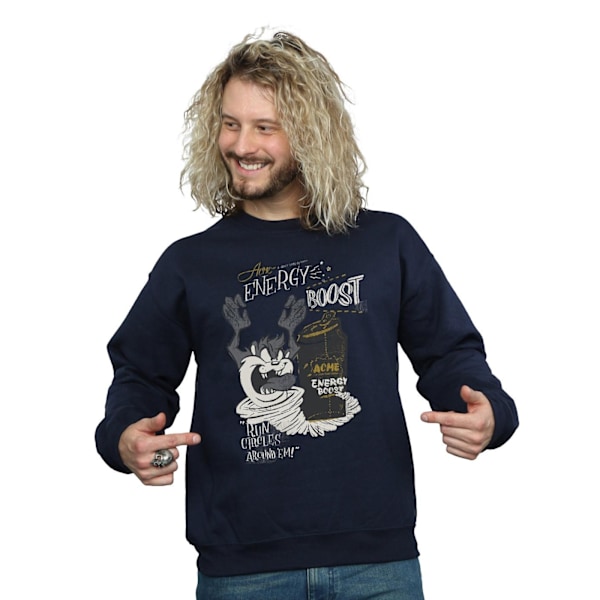 Looney Tunes Mens Taz Energy Boost Sweatshirt XL Marinblå Navy Blue XL