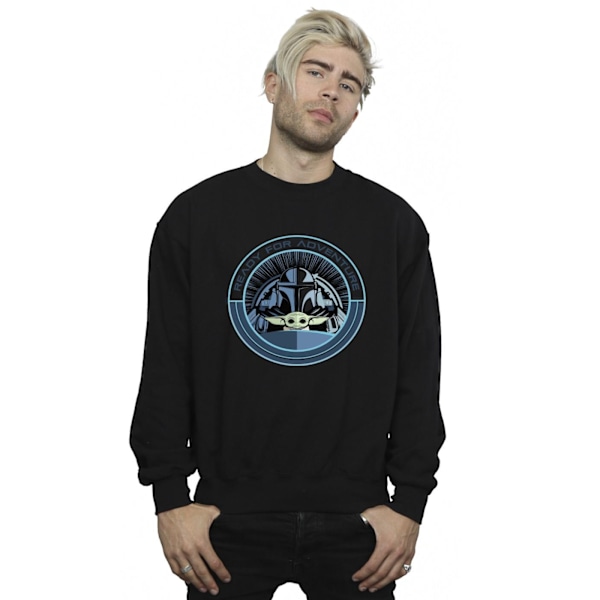 Star Wars Herr The Mandalorian Grogu Redo För Äventyr Sweatshirt Black S