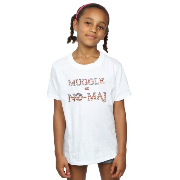 Fantastic Beasts Girls No Muggle No Maj Bomulls T-shirt 9-11 Ja White 9-11 Years