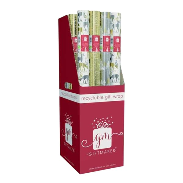 Giftmaker Metallic Julklappspapper i blandade mönster (3-pack) Silver/Gold One Size