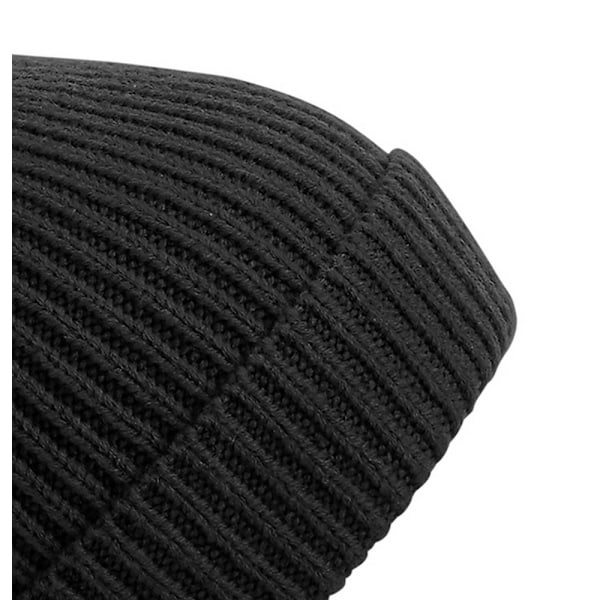 Beechfield Unisex Engineered Knit Ribbed Pom Pom Beanie One Size Black One Size