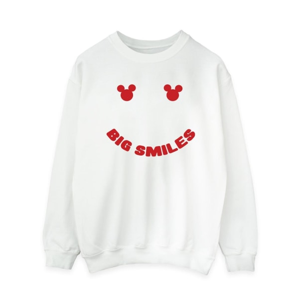 Disney Dam/Kvinnor Mickey Mouse Big Smile Sweatshirt M Vit White M