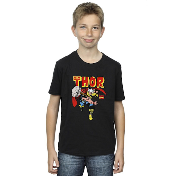 Marvel Universe Boys Thor Hammer Throw T-Shirt 5-6 år Svart Black 5-6 Years